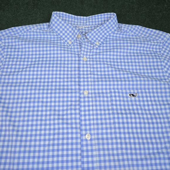 Vineyard Vines | Skysail Gingham On-The-Go Performance Button Down Boating Shirt - Picture 5 of 16